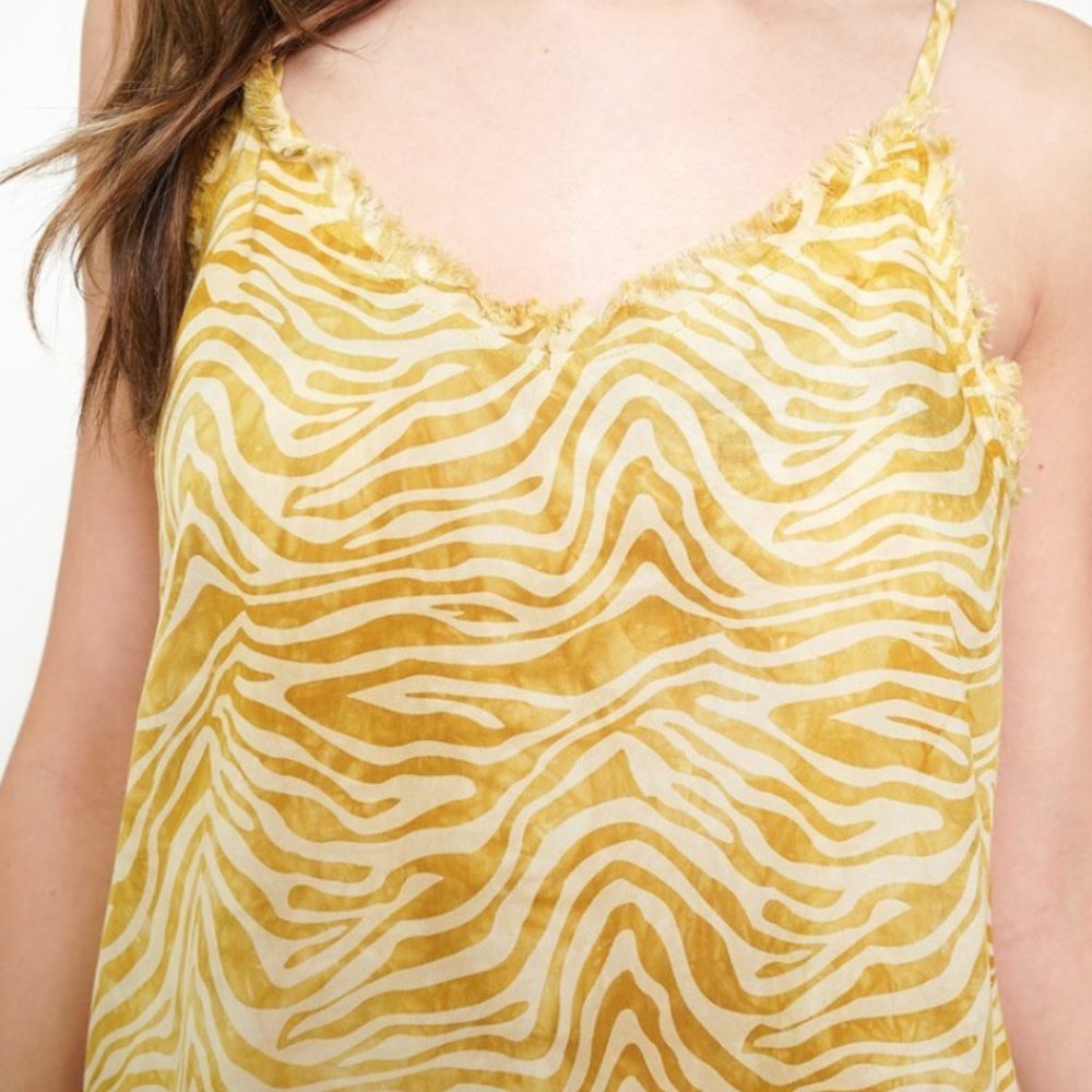 NWOT Mystree Olive Zebra Tank (S)